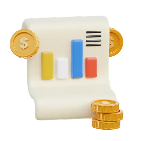 Relatório financeiro  3D Icon