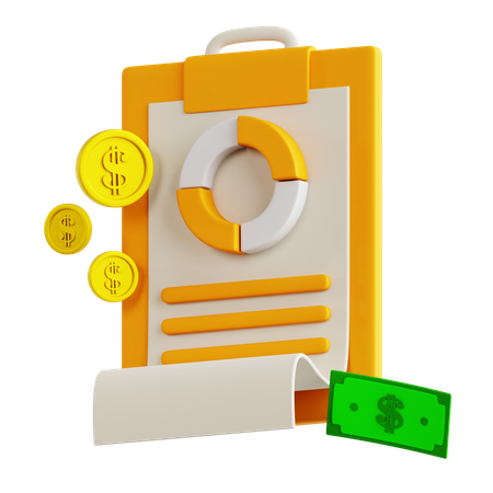 Relatório Financeiro  3D Icon