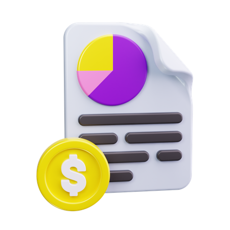 Relatório financeiro  3D Icon