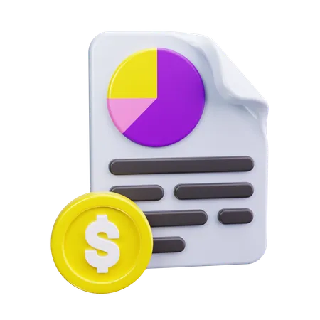 Relatório financeiro  3D Icon