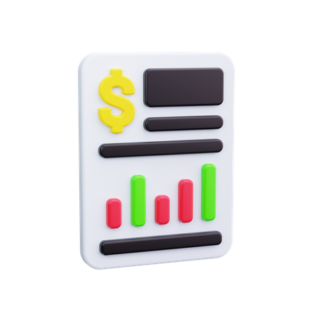 Relatório financeiro  3D Icon