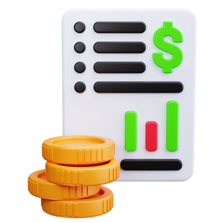 Relatório financeiro  3D Icon