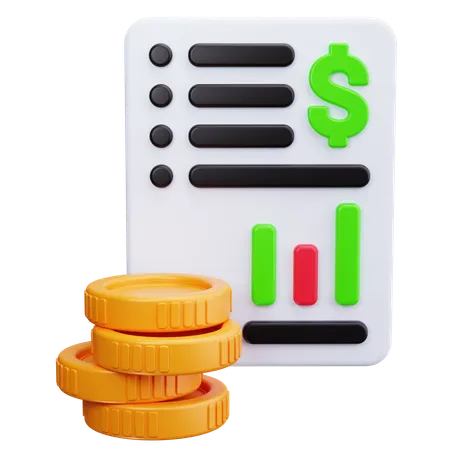 Relatório financeiro  3D Icon