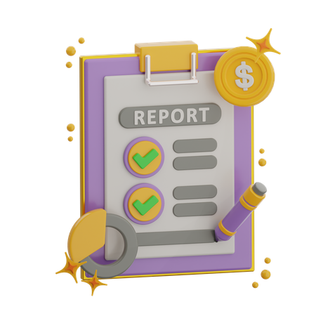 Relatório financeiro  3D Icon