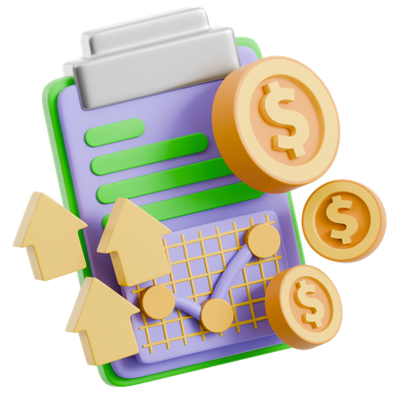 Relatório financeiro  3D Icon