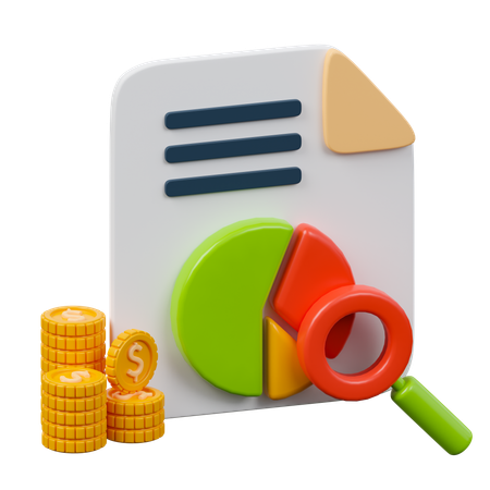 Relatório financeiro  3D Icon