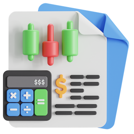 Relatório financeiro  3D Icon