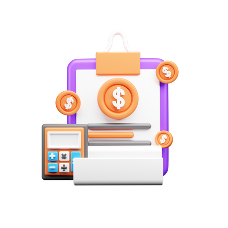 Relatório Financeiro  3D Icon