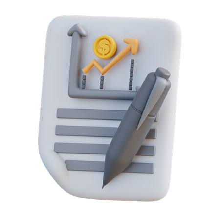 Relatório Financeiro  3D Icon