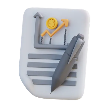 Relatório Financeiro  3D Icon