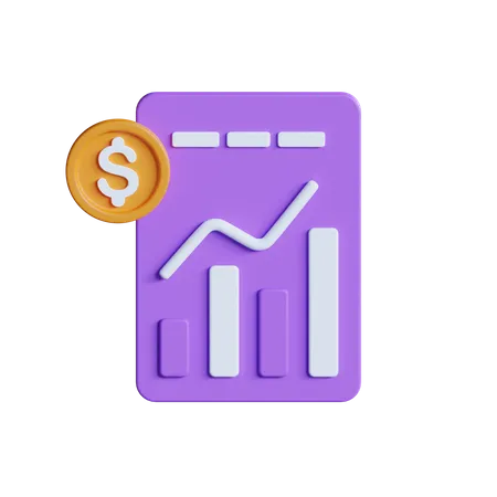 Relatório financeiro  3D Icon