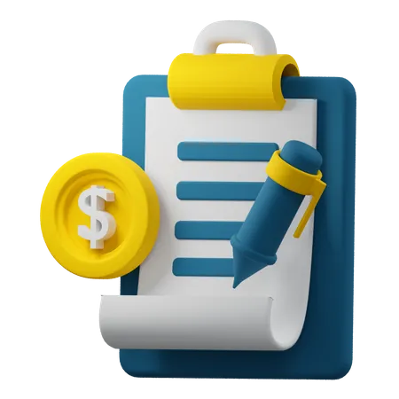 Relatório financeiro  3D Icon