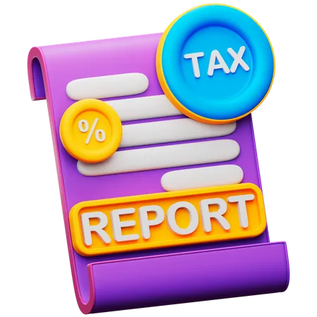Relatório fiscal  3D Icon