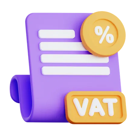 Relatório de imposto sobre IVA  3D Illustration