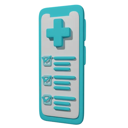 Relatório médico no smartphone  3D Icon