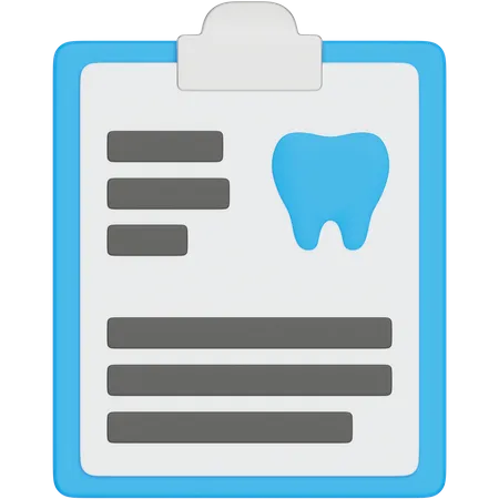 Relatório odontológico  3D Icon