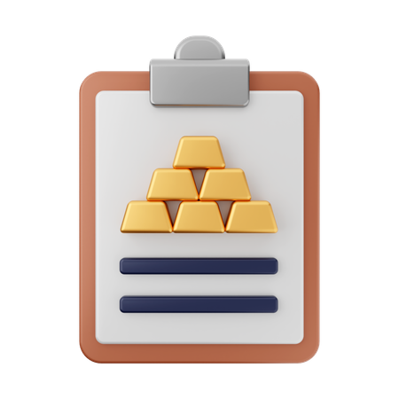 Relatório de ouro  3D Icon