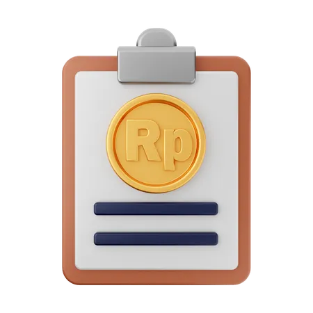 Relatório rupia  3D Icon