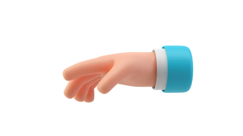 Relaxed hand gesture 3D Illustration
