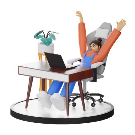 Relaxing after work  3D Illustration
