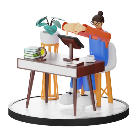 Relaxing after work  3D Illustration