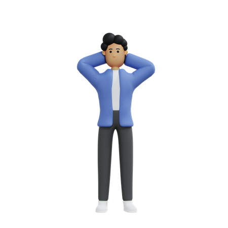 Relaxing businessman  3D Icon