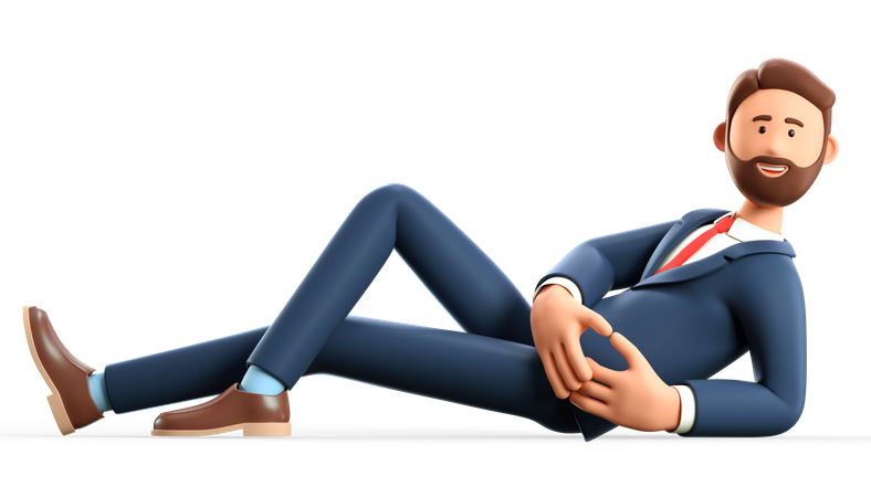 Relaxing businessman  3D Illustration