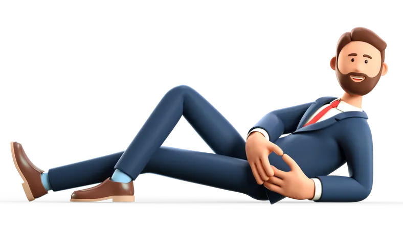 Relaxing businessman  3D Illustration