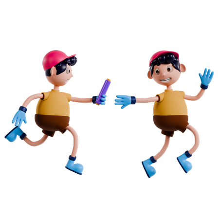 Relay Race  3D Illustration