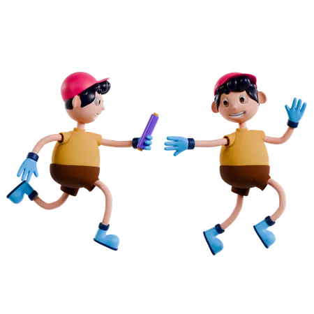 Relay Race  3D Illustration