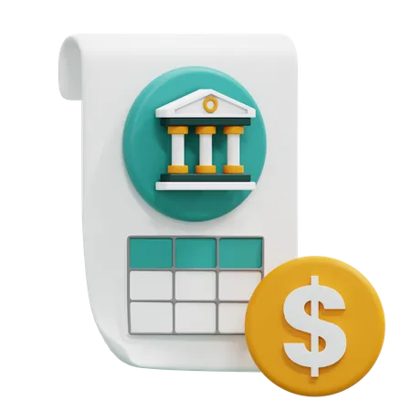 Relevé de compte bancaire  3D Icon