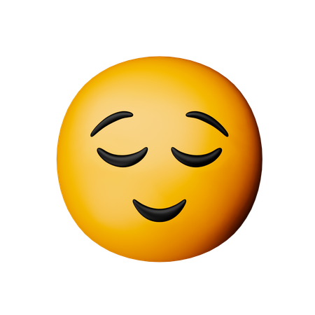 Relieved Face Emoji  3D Icon