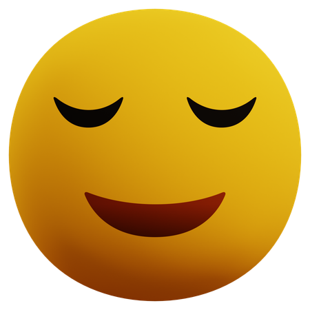Relieved Face Emoji  3D Icon