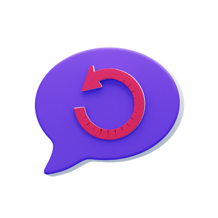 Reload Chat Bubble  3D Icon