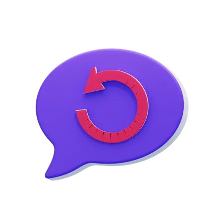 Reload Chat Bubble  3D Icon