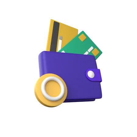 Wallet And Credit Card With Correct Circle Sign Icon For Approve Correct And Pass Business Money Finance And Management Realistic Cartoon Concept 3D Icon