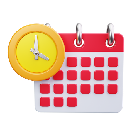 Calendário do relógio  3D Icon