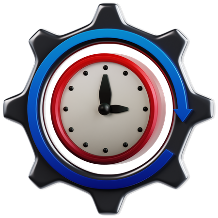 Relógio com engrenagem  3D Icon