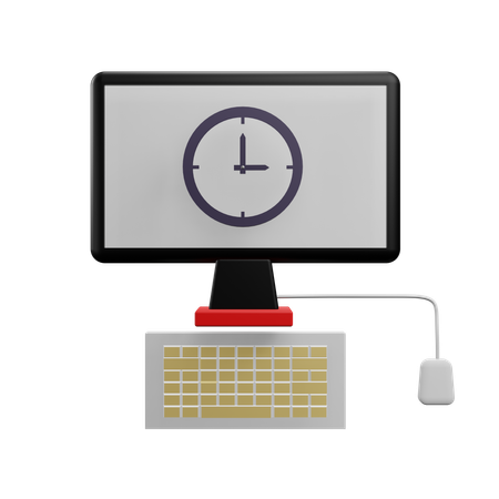 Relógio de computador  3D Icon