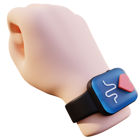 Mão e Smartwatch  3D Icon