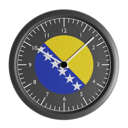 Relógio de parede com a bandeira da Bósnia e Herzegovina  3D Icon