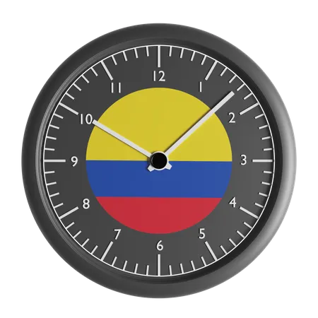 Relógio de parede com a bandeira da Colômbia  3D Icon