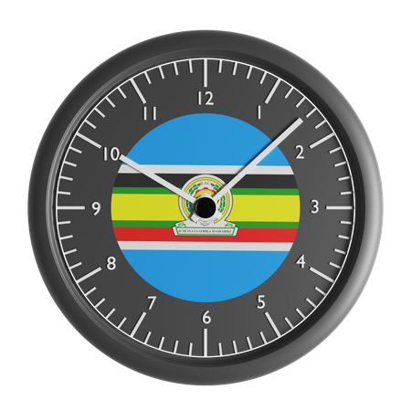 Relógio de parede com a bandeira da Comunidade da África Oriental  3D Icon