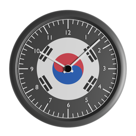 Relógio de parede com a bandeira da Coreia do Sul  3D Icon