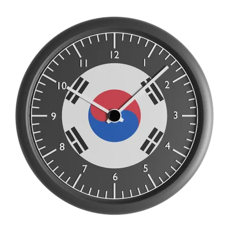 Relógio de parede com a bandeira da Coreia do Sul  3D Icon