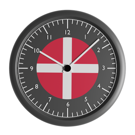 Relógio de parede com a bandeira da Dinamarca  3D Icon