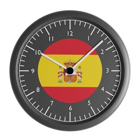 Relógio de parede com a bandeira da Espanha  3D Icon