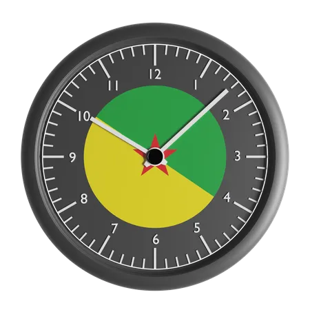 Relógio de parede com a bandeira da Guiana Francesa  3D Icon