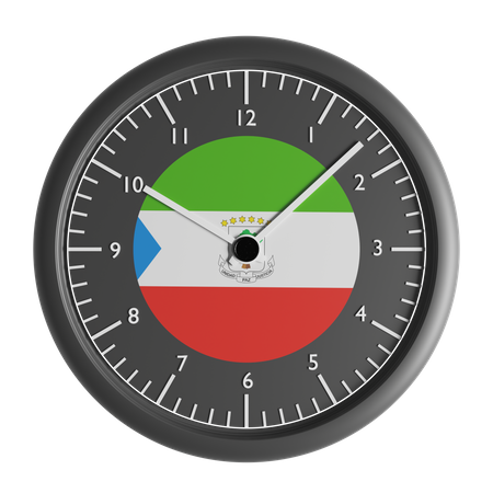 Relógio de parede com a bandeira da Guiné Equatorial  3D Icon