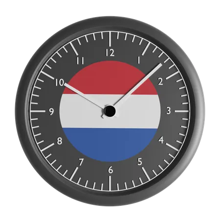 Relógio de parede com a bandeira da Holanda  3D Icon
